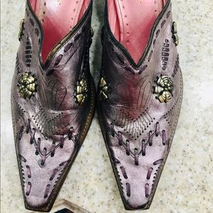 BCBGirls Mules slip on cowboy boots